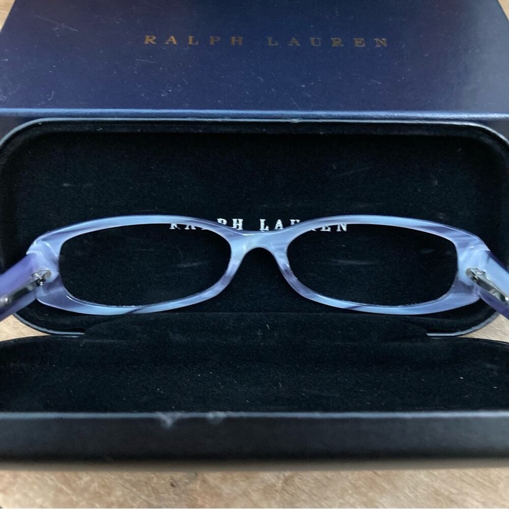 Ralph Lauren reader glasses frames only women two tone Lucite purple with case - Picture 11 of 13